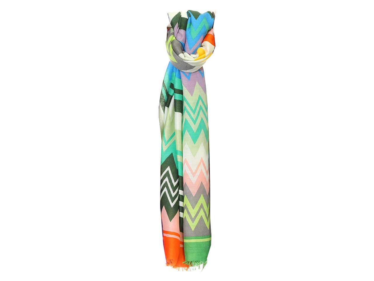 Sciarpa Gai Mattiolo fantasia zig zag multicolor da donna 180x90 cm Gai Mattiolo