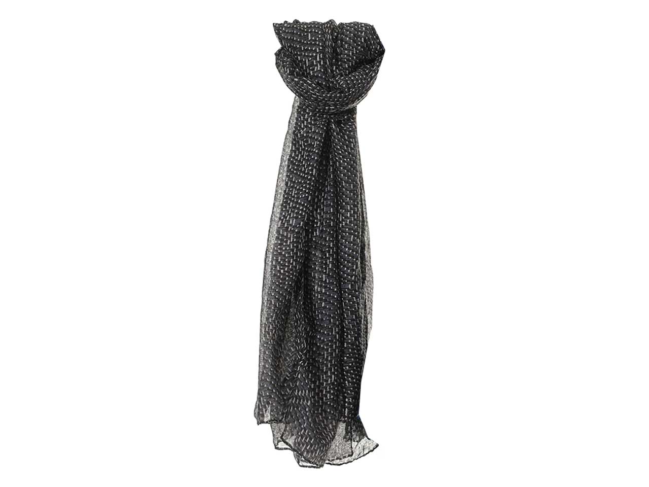 Sciarpa Gai Mattiolo astratta blu grigio e nero da donna 180x90 cm Gai Mattiolo