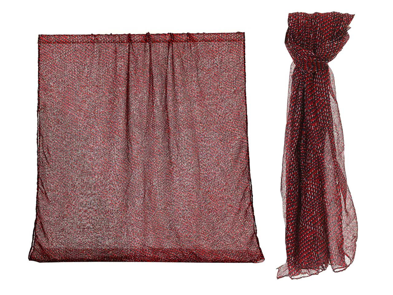 Sciarpa Gai Mattiolo astratta rosso e nero da donna 180x90 cm Gai Mattiolo