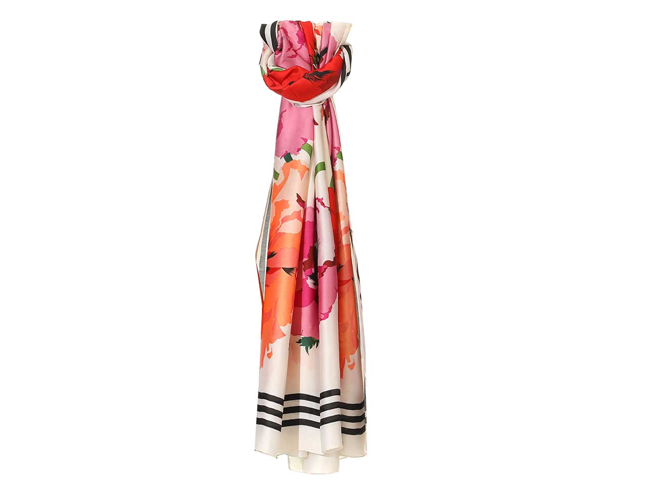 Foulard Gai Mattiolo floreale multicolor in seta da donna 180x90 cm Gai Mattiolo