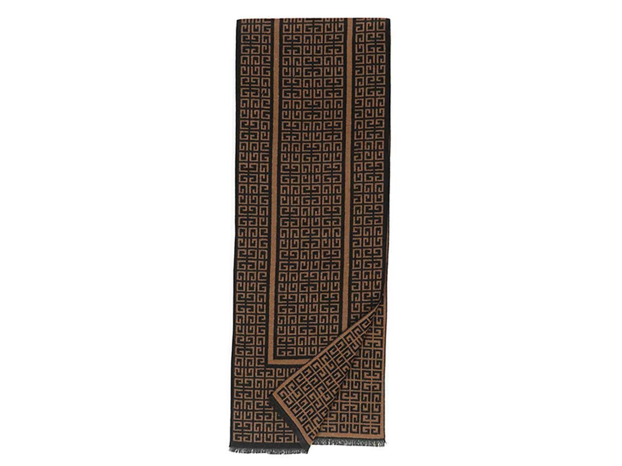 Sciarpa Gai Mattiolo fantasia geometrica marrone e nero da uomo 180x30 cm Gai Mattiolo