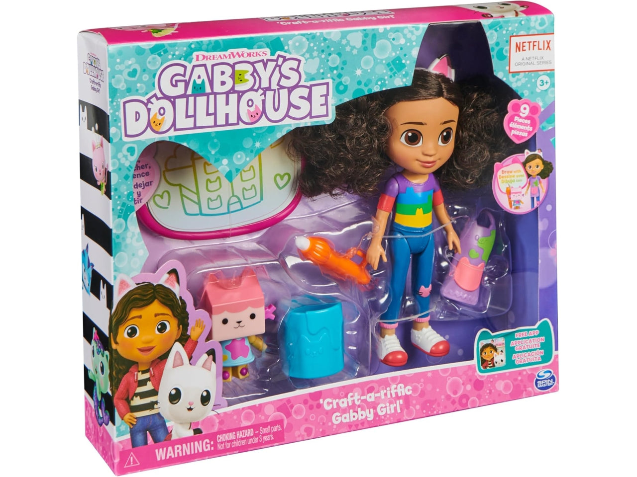 Gabby's Dollhouse, Set di Gioco Deluxe Crea con Gabby, Bambola e Accessori con lavagnetta e Pennello ad Acqua, Bambine dai 3 Anni in su - Spin Master