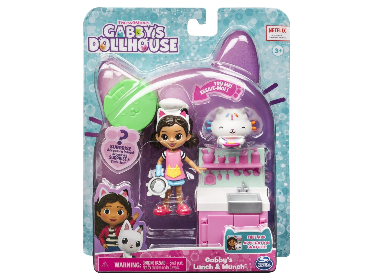 Gabby's Dollhouse set cucina con 2 personaggi e scatola sorpresa per bambine di 3+ anni - Spin Master