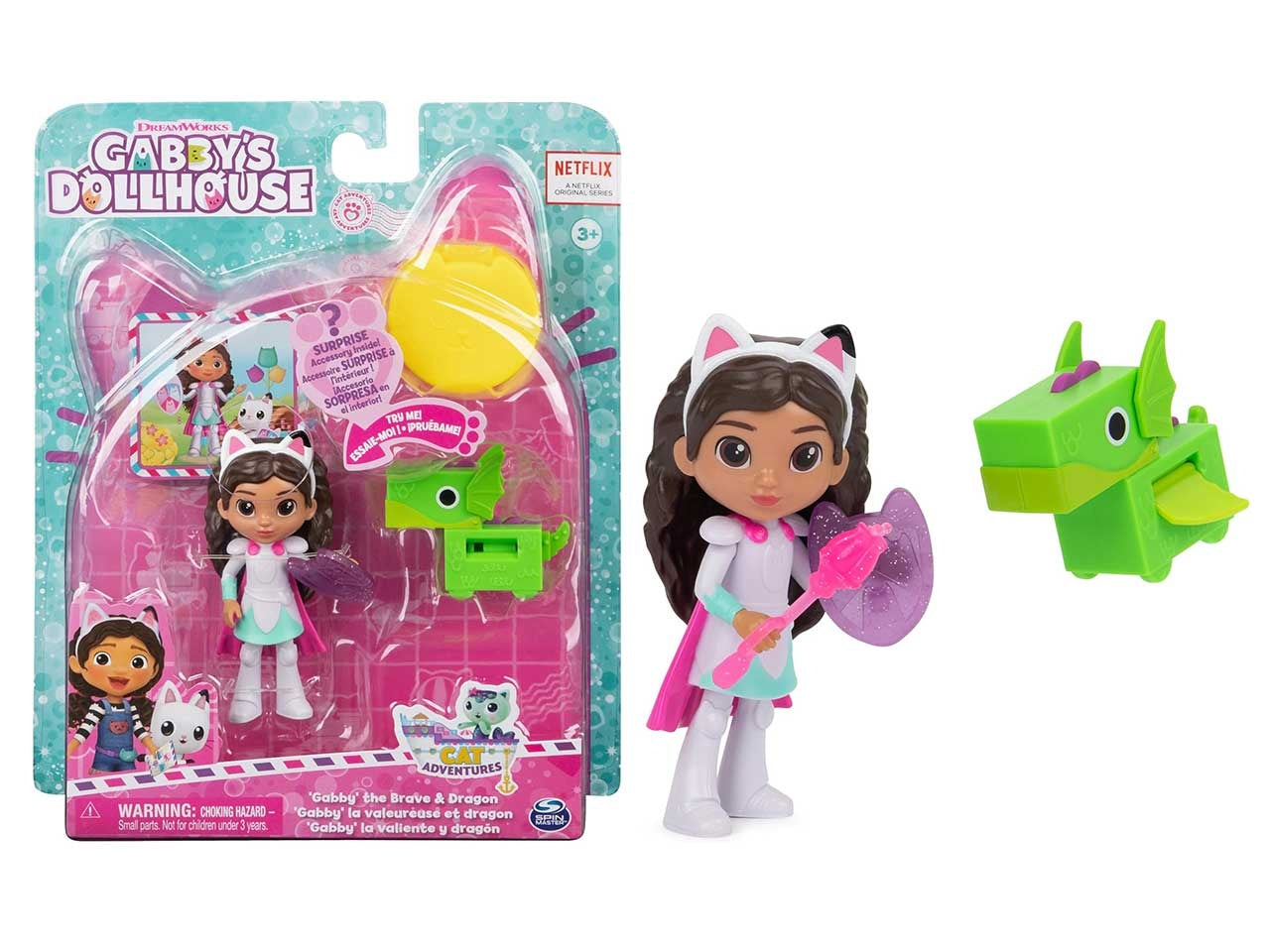 Gabby's Dollhouse cavaliere e mini drago con scatola sorpresa, per bambine di 3+ anni - Spin Master