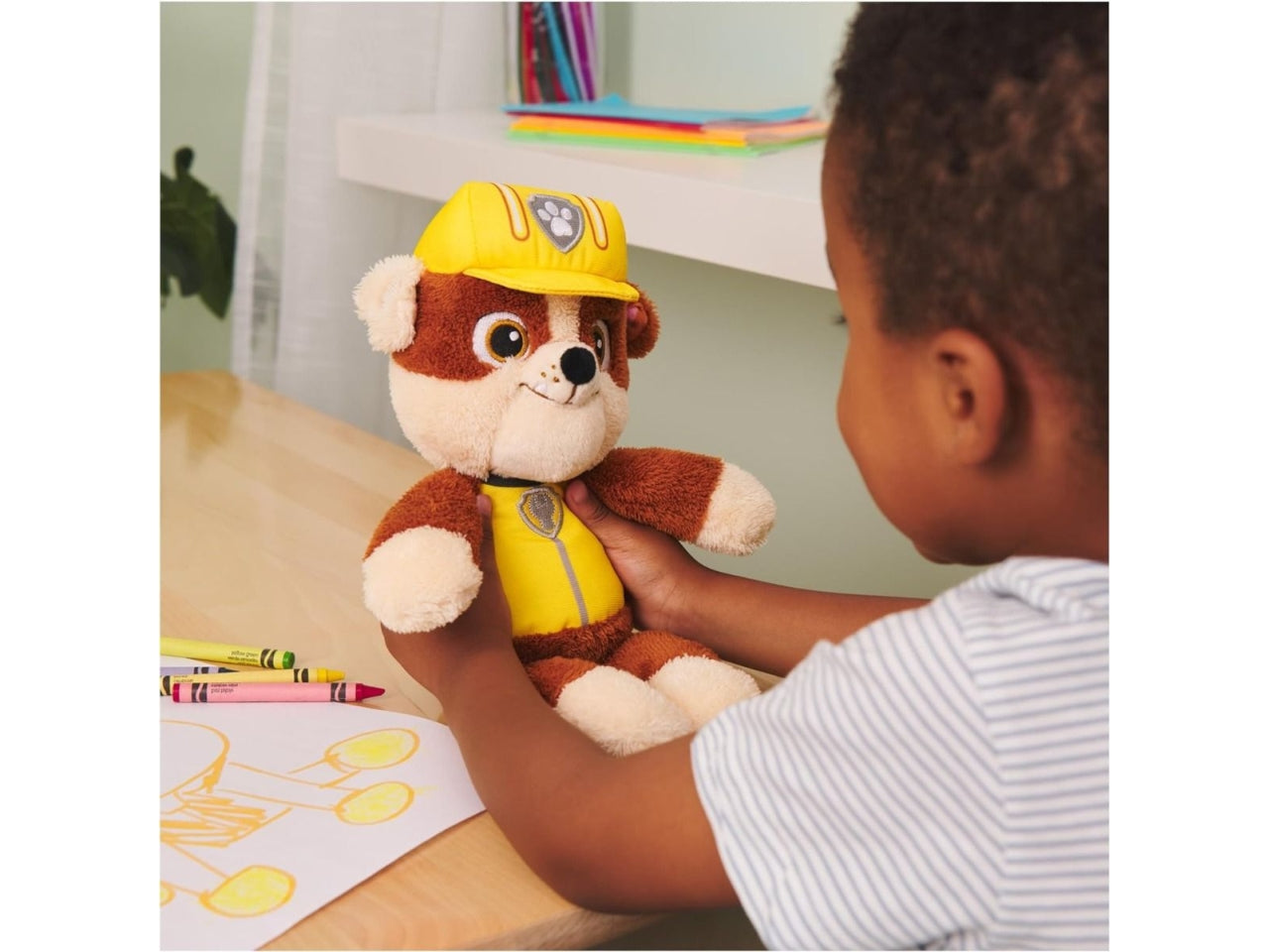 Paw Patrol, morbido peluche di Rubble, 33 cm per bambini da 1+ anni - Spin Master
