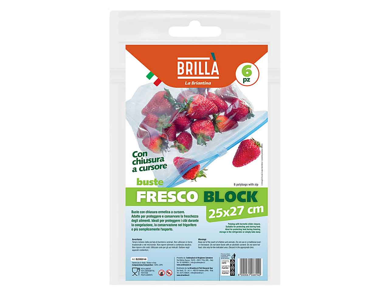 Busta fresco block 6 pezzi 25x27cmbus06814a