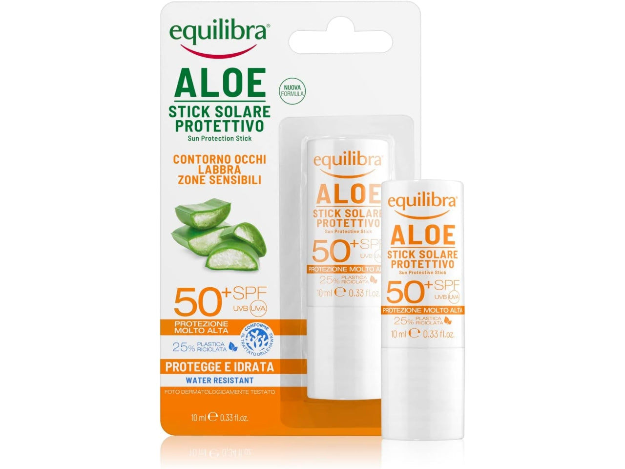 Eqilibra stick solare protettivo aloe spf 50+ 10ml