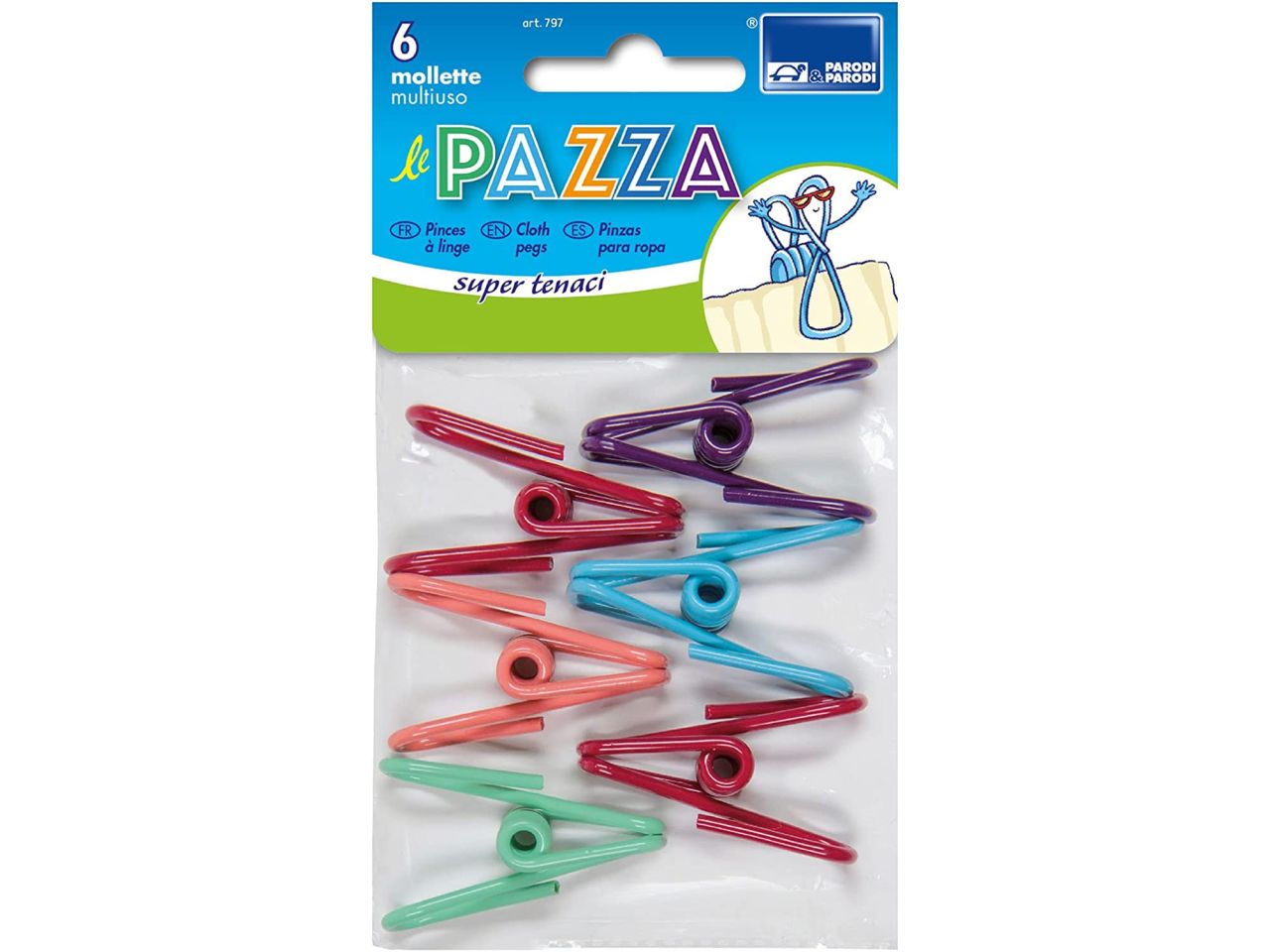 Molletta pazza bucato e multiuso - la confezione comprende 6 mollete