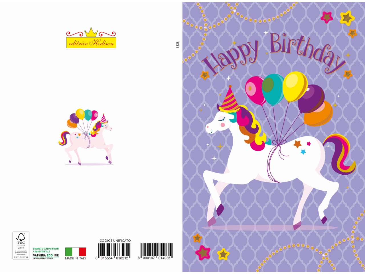 Biglietto auguri unicorno