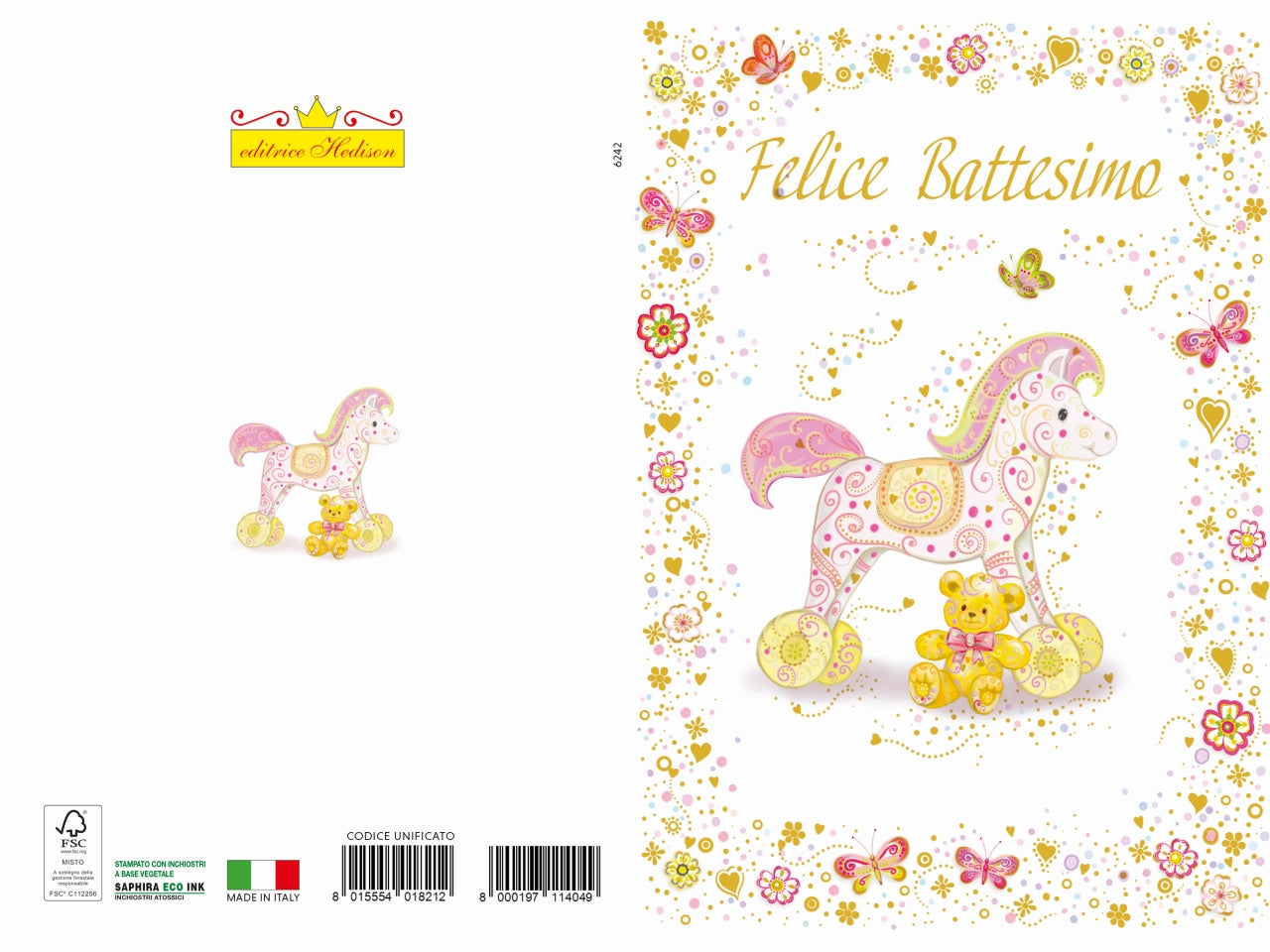 Biglietto auguri battesimo femmina