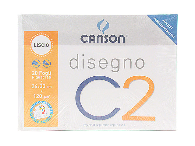 Album riquadrato da disegno c2 liscio 20 fogli con angoli resistenti 24x33cm 120gr