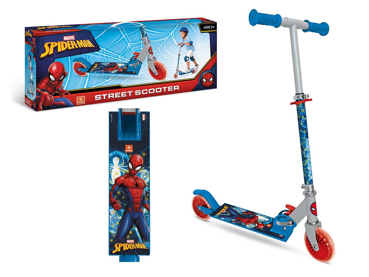 Monopattino 2 ruote new alu scooter spiderman marvel 2022