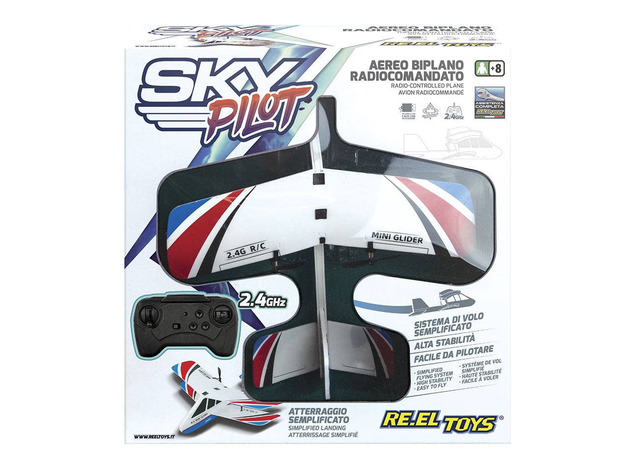 Sky pilot aereo radiocomandato con giroscopio 2.4 ghz colore bianco
