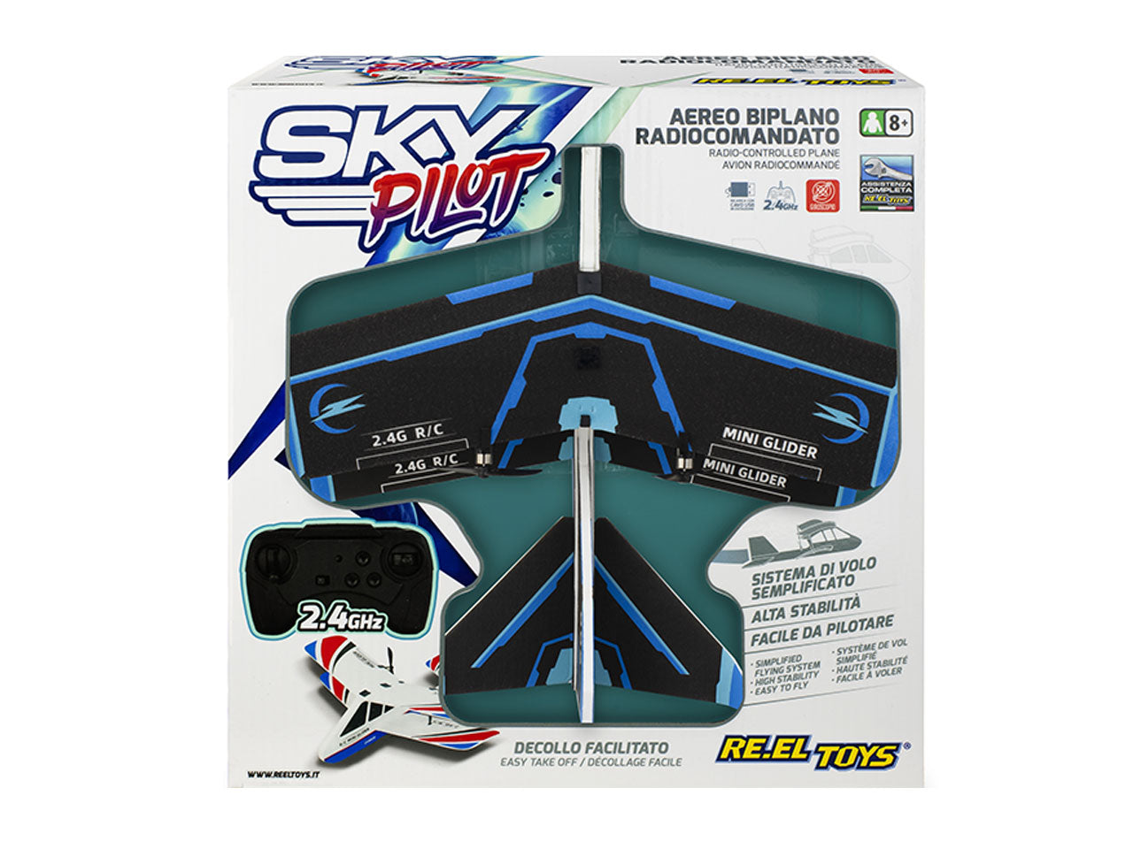 Sky pilot aereo radiocomandato con giroscopio 2.4 ghz colore nero