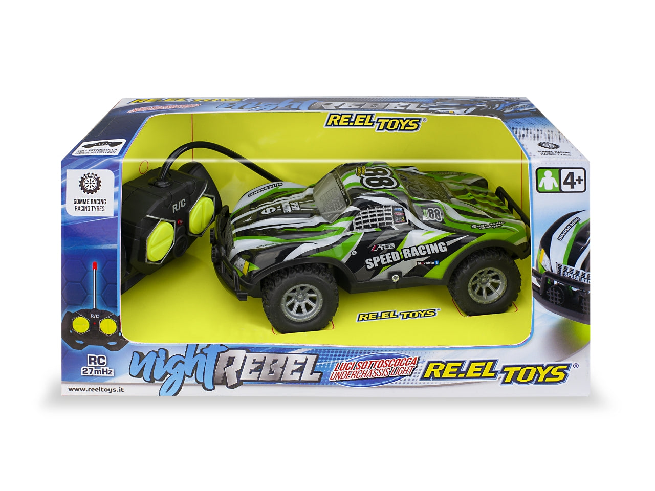 Auto night rebel buggy in scala 1:20 con radiocomando a controllo totale con luce interna - disponibile in 3 colori assortiti