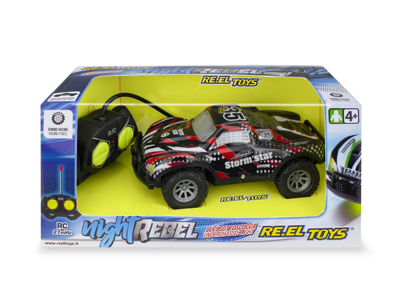 Auto night rebel buggy in scala 1:20 con radiocomando a controllo totale con luce interna - disponibile in 3 colori assortiti
