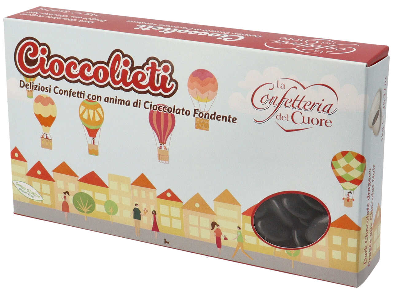 Confetti neri al cioccolato fondente con mandorla