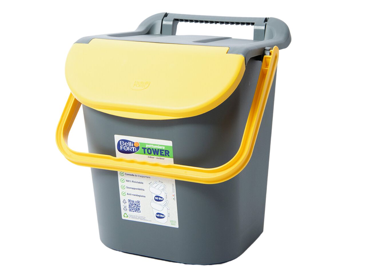 Set di 3 tower bin 30lt con maniglione