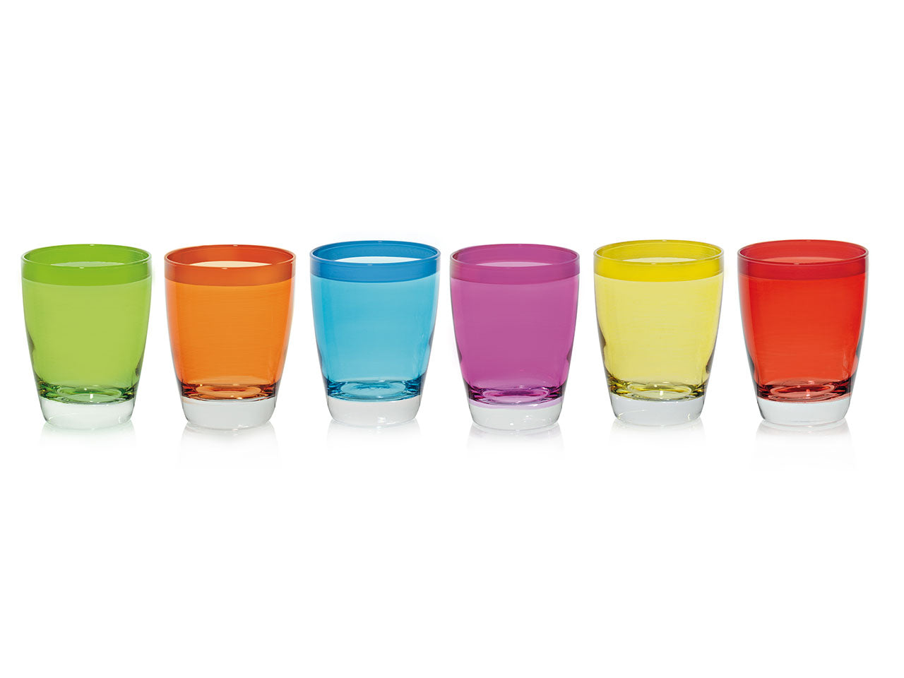 Bicchieri per acqua linea domino in confezione da 6 con decorazioni trend da 300cc in 6 assortimenti