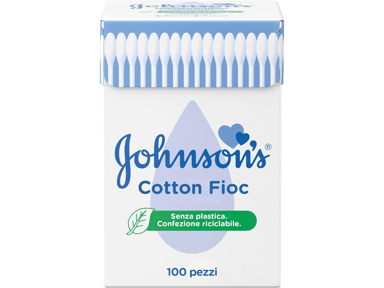 Johnson's cotton fioc scatola in carta 100 pezzi$