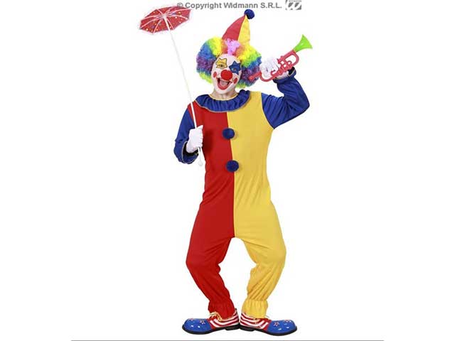 Costume da clown - il costume comprende costume e cappello - taglia 4-5 anni