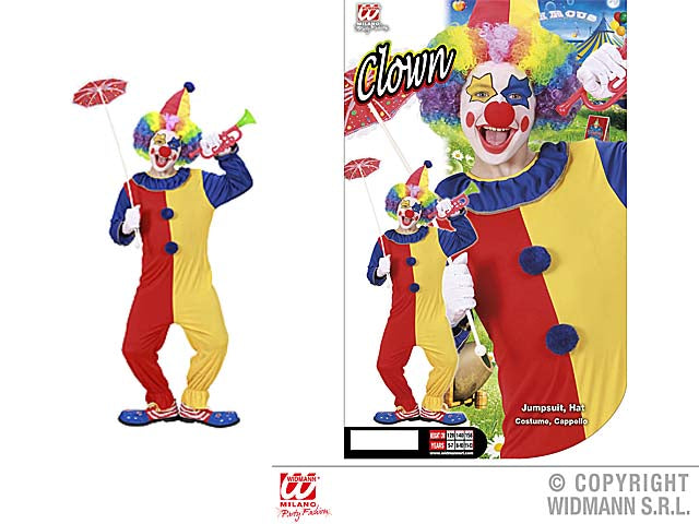 Costume da clown - il costume comprende costume e cappello - taglia 5-7 anni