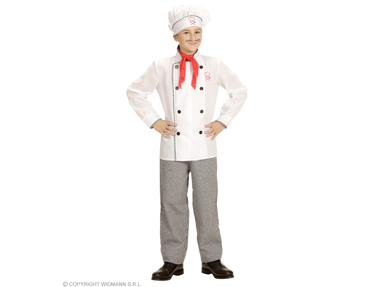 Costume da chef - il costume comprende giacca, pantaloni e cappello - taglia 4-5 anni