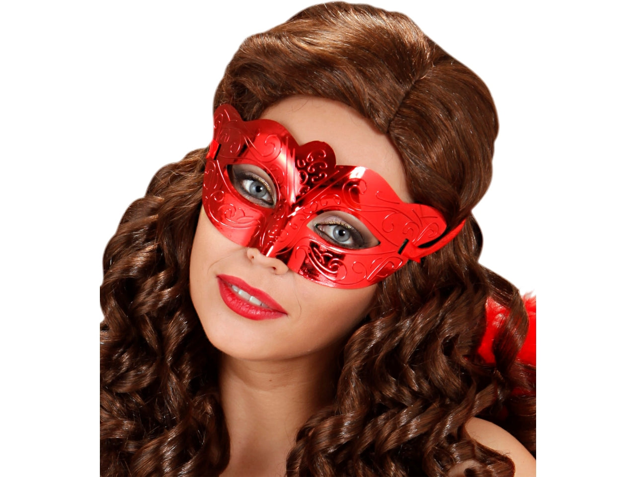 Maschera domini colore ross metallizzato