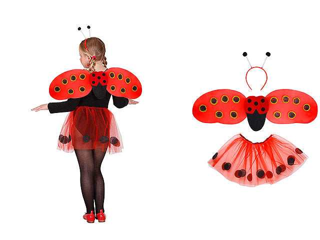 Costume da coccinella - il set comprende tutu, ali e antenne
