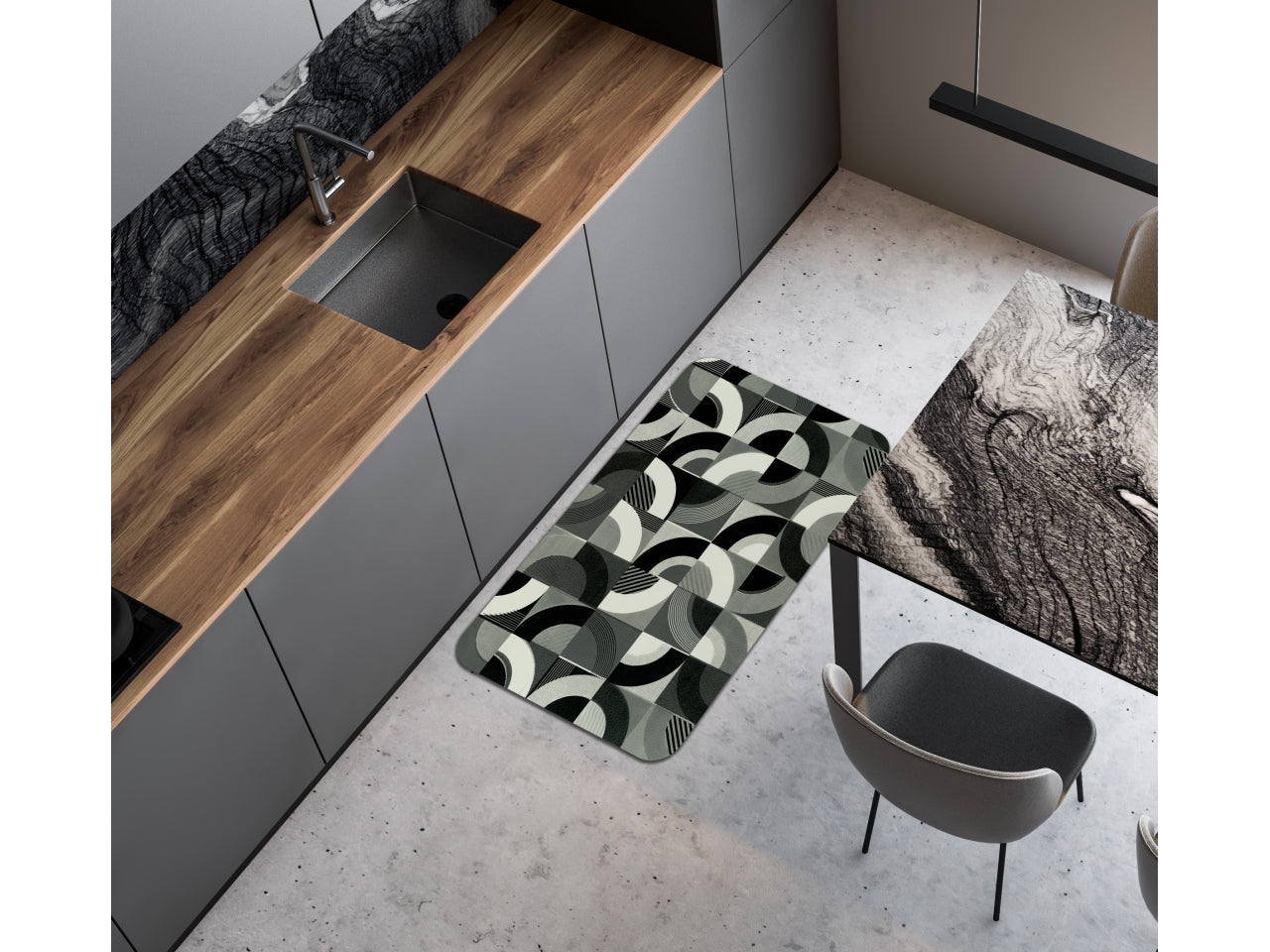 Tappeto floor misura 50x270cm geometrico