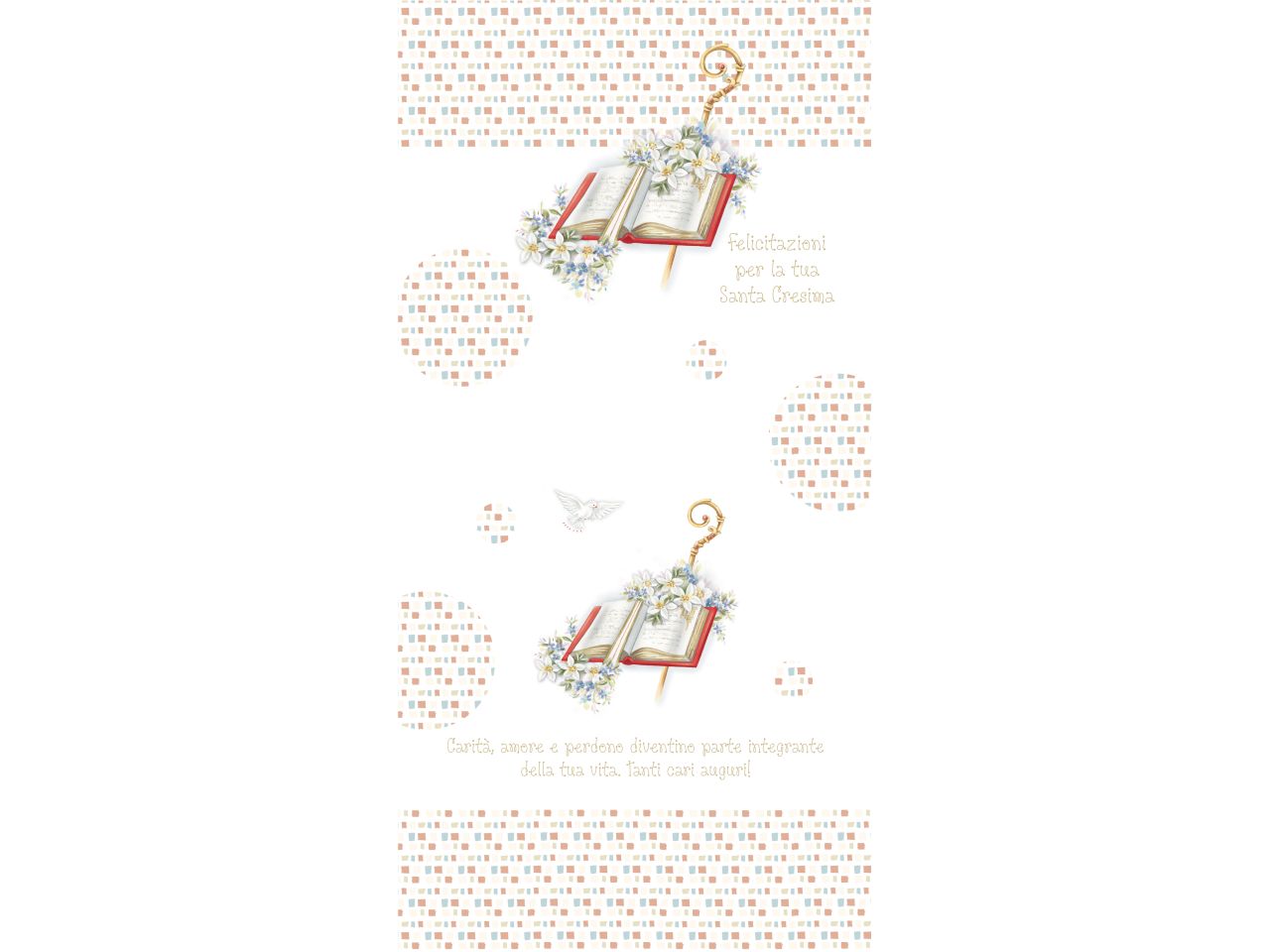 Biglietto auguri per cresima pop up con glitter con busta