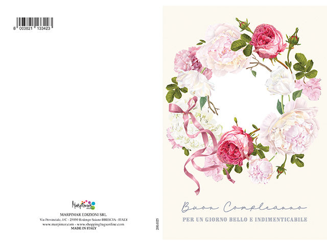 Biglietto auguri flower con glitter