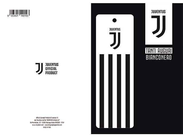 Biglietto auguri juventus con s.libro