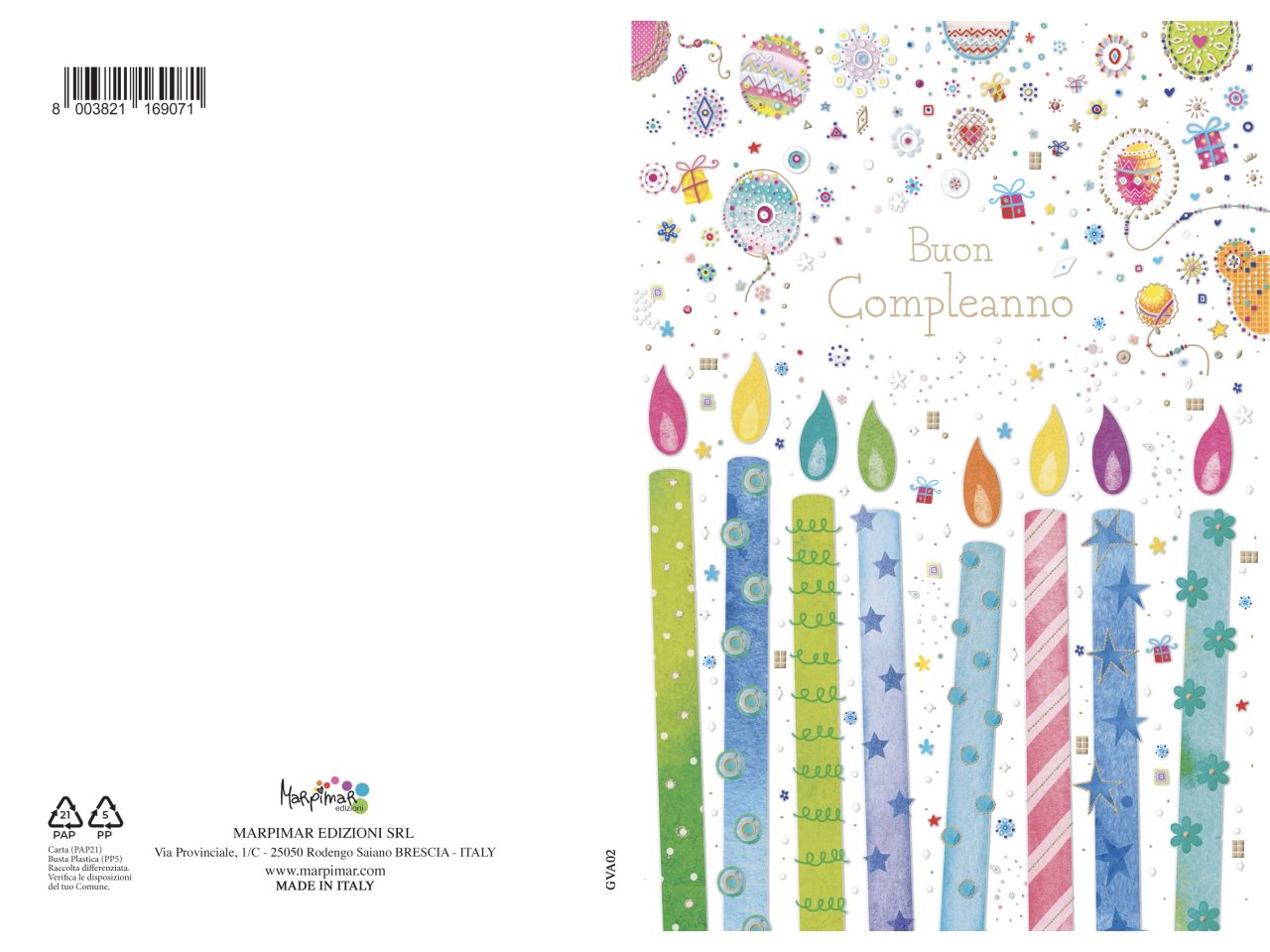 Biglietto auguri buon compleanno con rilievo e foil con busta