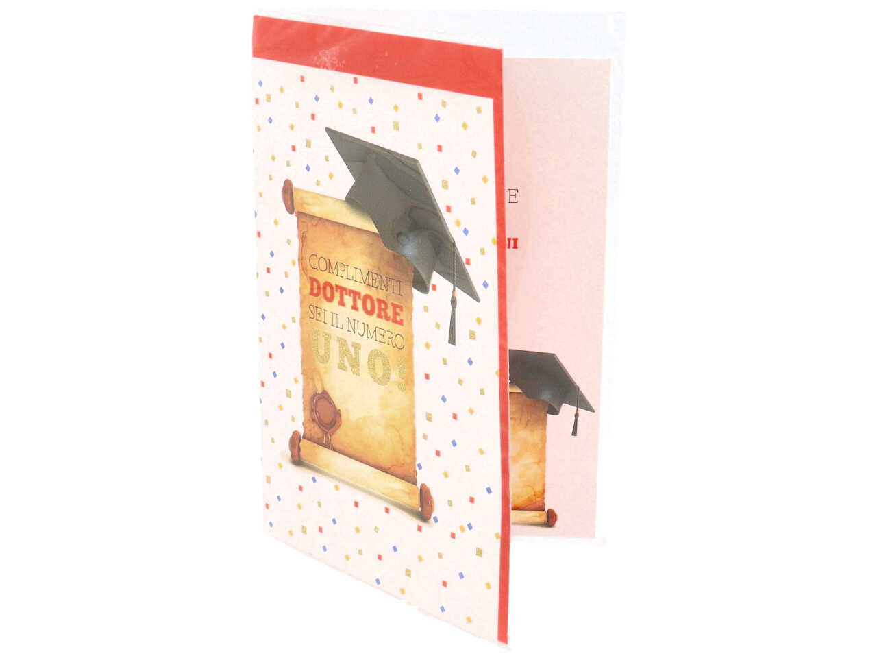 Biglietto auguri per laurea con foil con busta