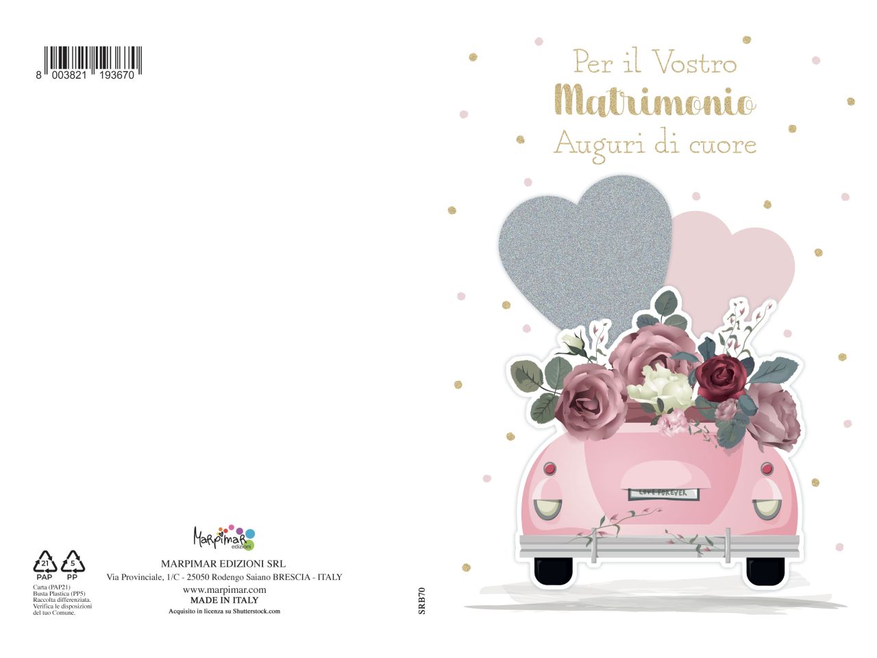 Biglietto auguri per matrimonio special con busta