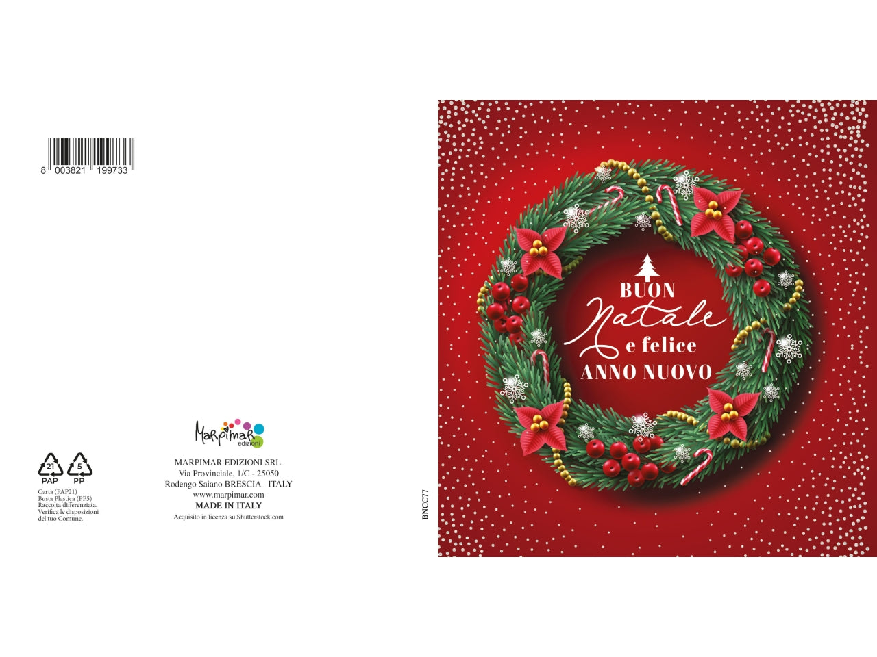 Biglietto buon natale quadrato
