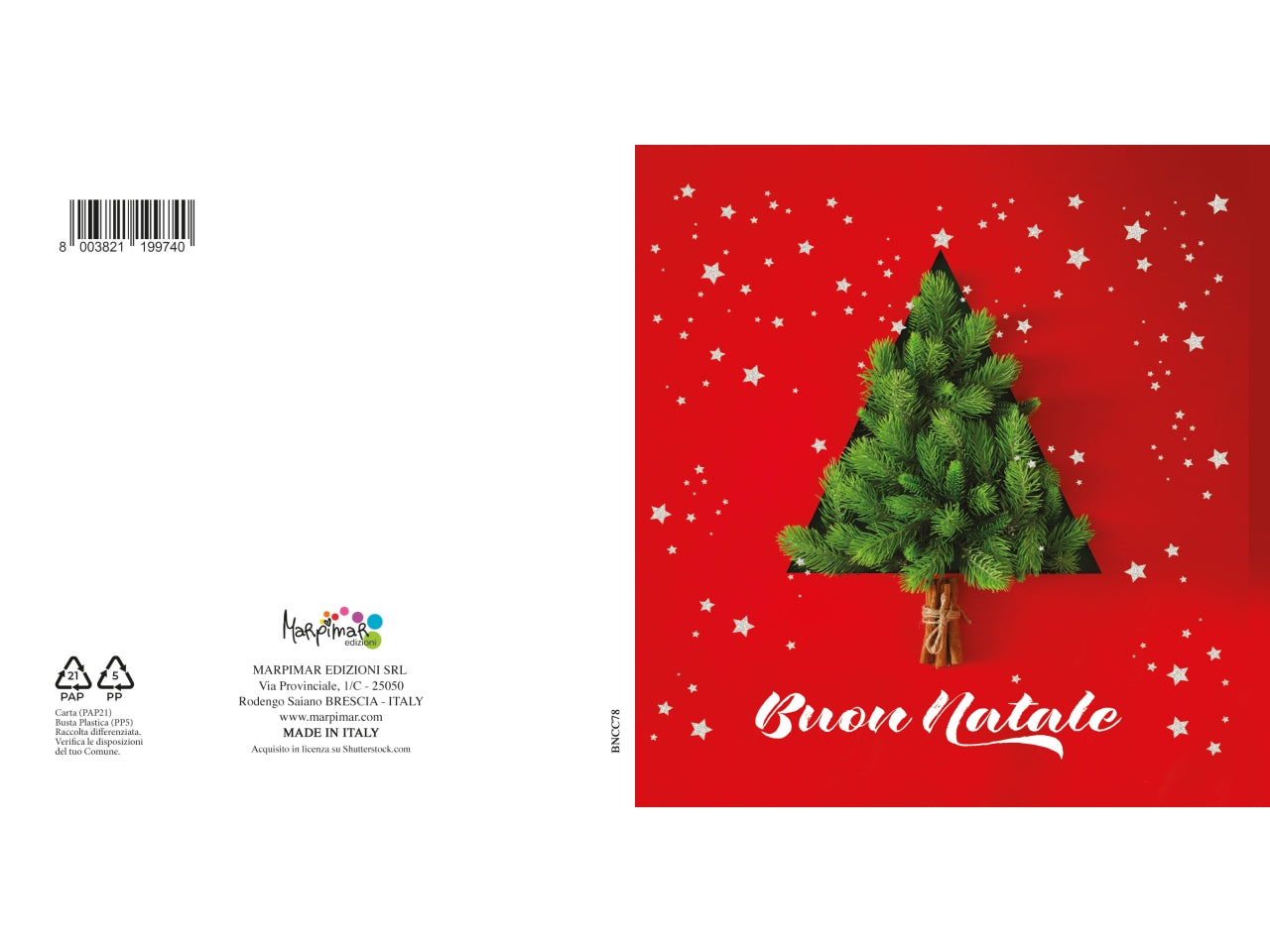 Biglietto buon natale quadrato