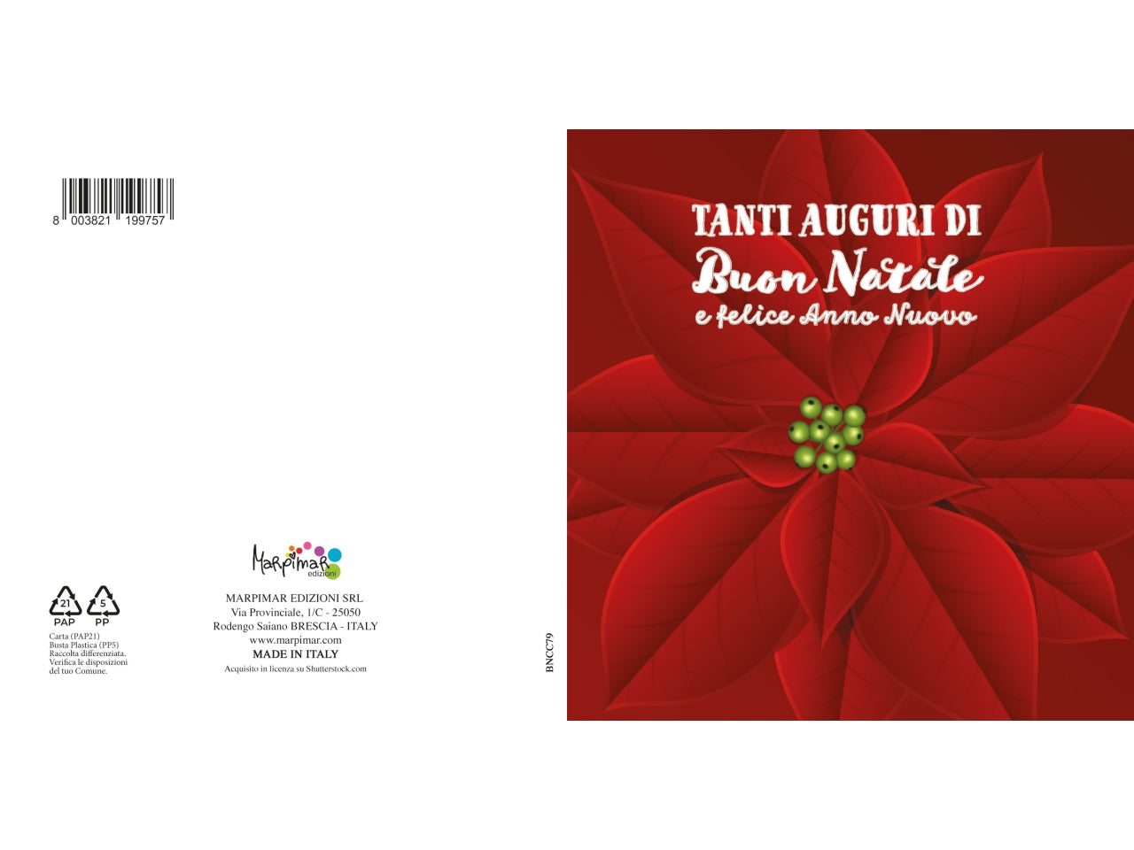 Biglietto buon natale quadrato