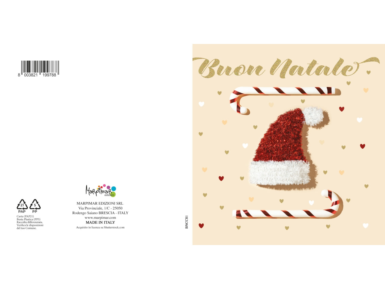 Biglietto buon natale quadrato