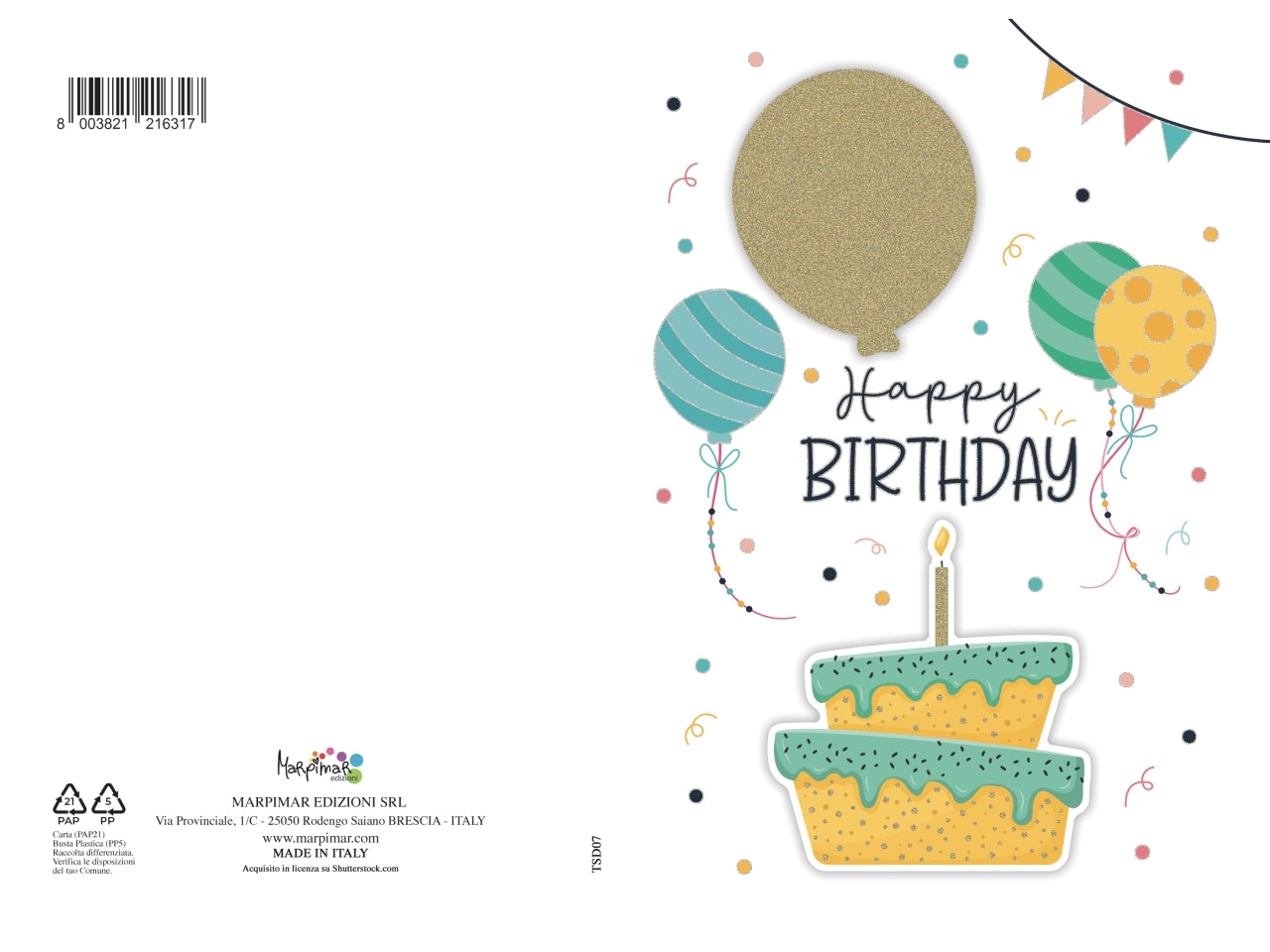 Biglietto di auguri happy birthday 3d
