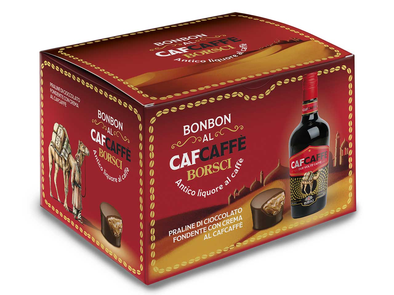 Che caffe' borsci praline di cioccolato fondente con crema al caffè borsci - bauletto da 250gr