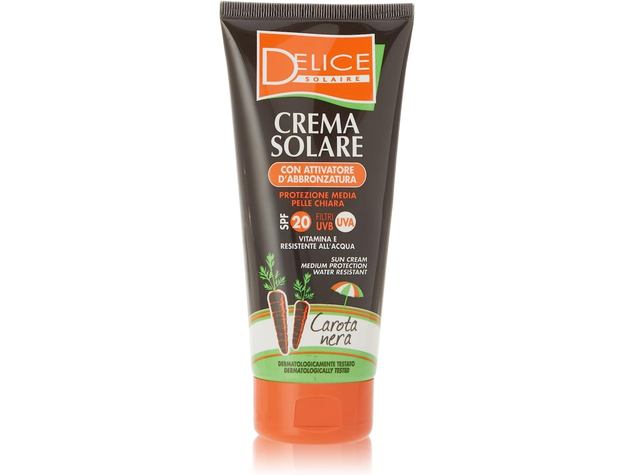 Delice solaire crema solare spf 20 formato da 200ml alla carota nera