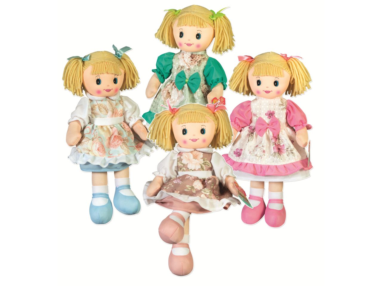 Bambole di pezza 50cm 4 assortimenti