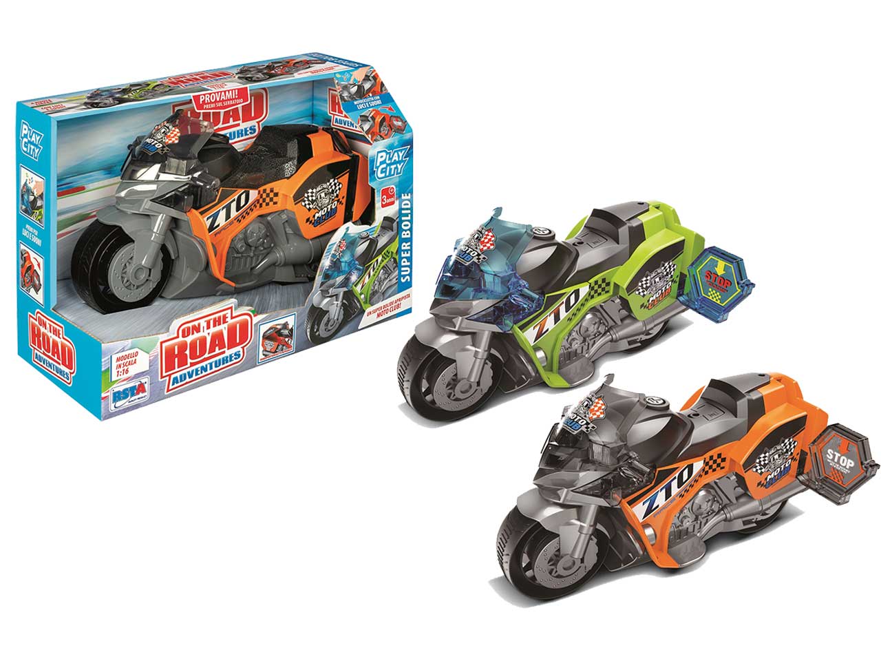 Moto superbolide a frizione scala 1:16 colori assortiti