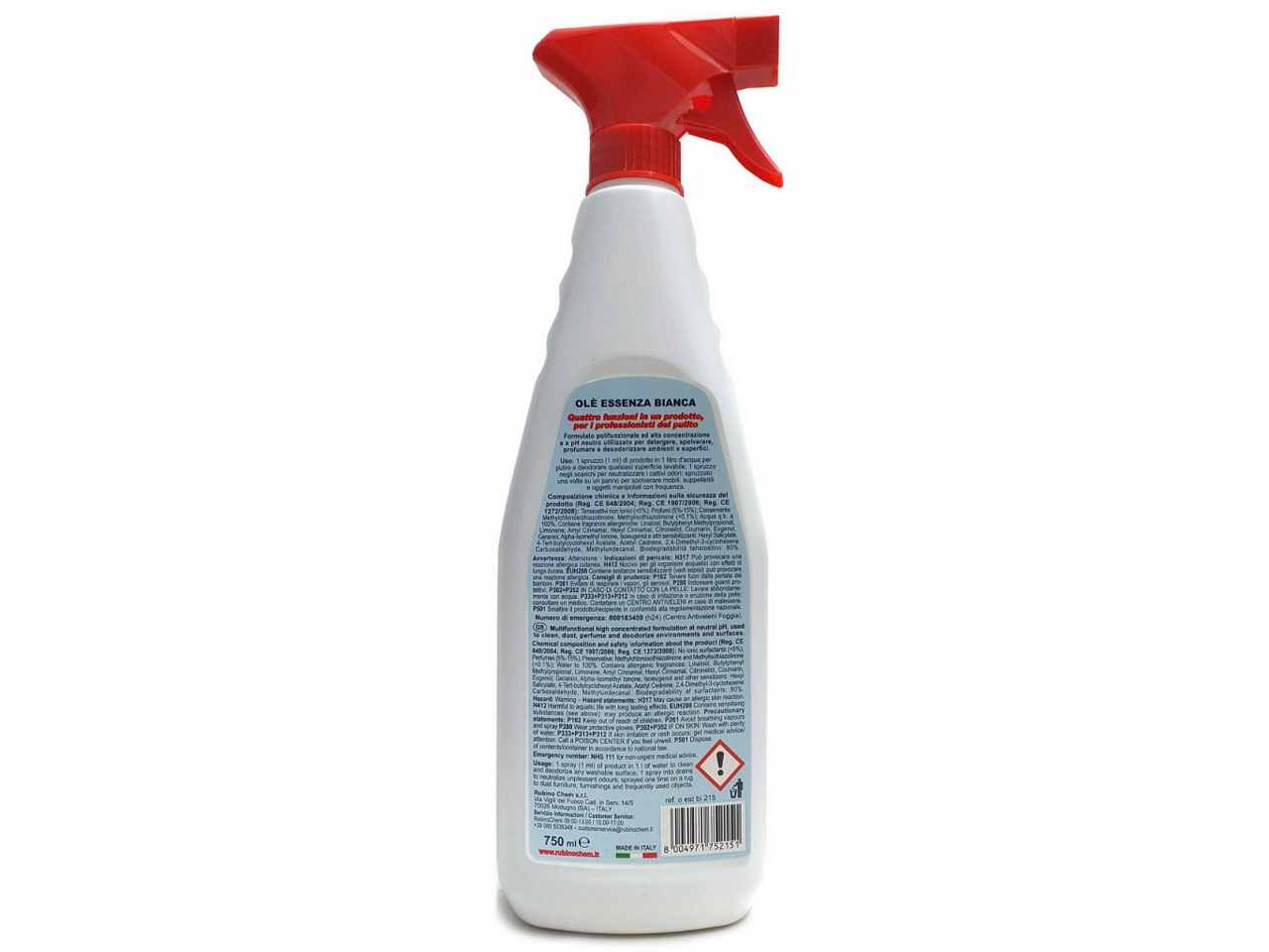 Ole' essenza bianca spray 750ml spolvera, profuma, desodorizza e igienizza$
