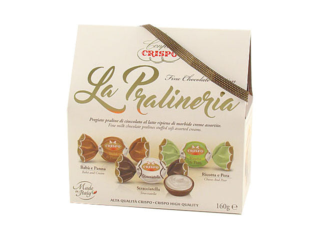 La pralineria confezione 160gr pregiate praline di cioccolato al latte ripiene di morbide creme assortite