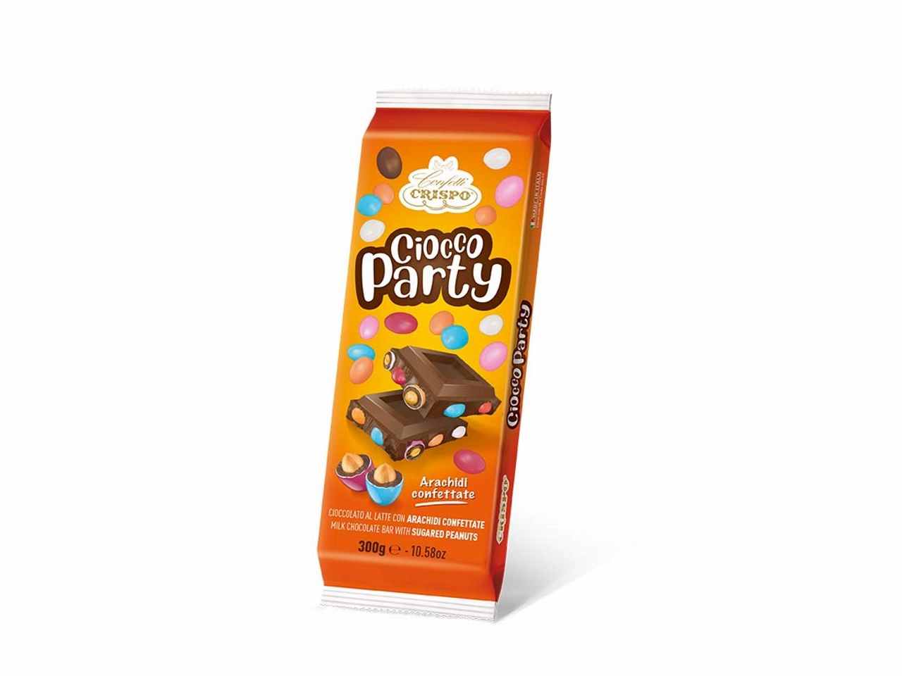 Ciocco party arachidi tavoletta di cioccolato al latte con arachidi confettate 300gr $