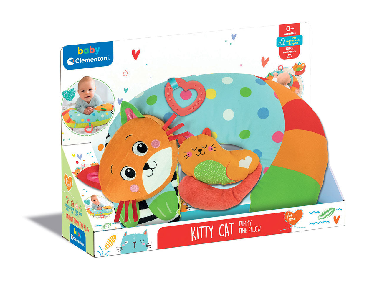 Kitty Cat Pillow Cuscino per Sviluppo Muscolare Gattonamento - Clementoni Baby For You