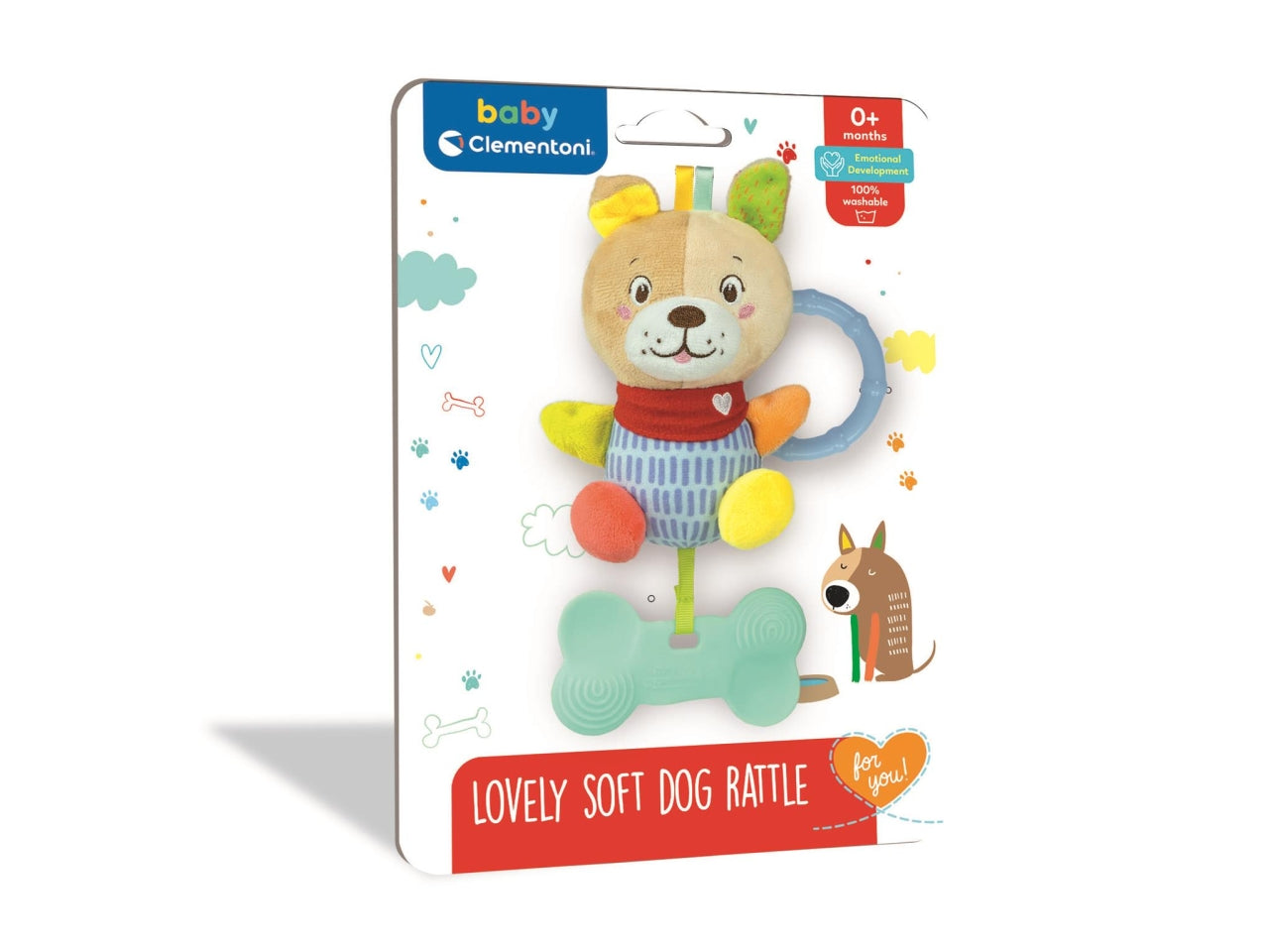 Baby clementoni dog rattle